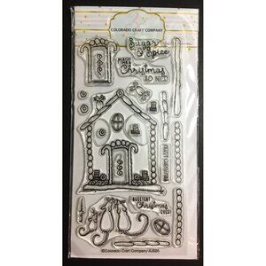 Colorado Craft Company Gingerbread House Clear Stamp Set AJ534-D
